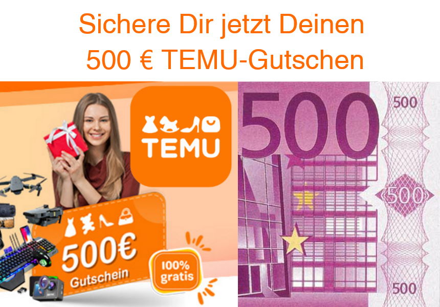 500 EUR Temu Gutschein